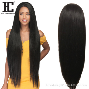 Brazilian Lace Front Human Hair Wigs For Women Remy Hair Straight Lace Front Wigs Pre plucked Hairline Full End Natural Black